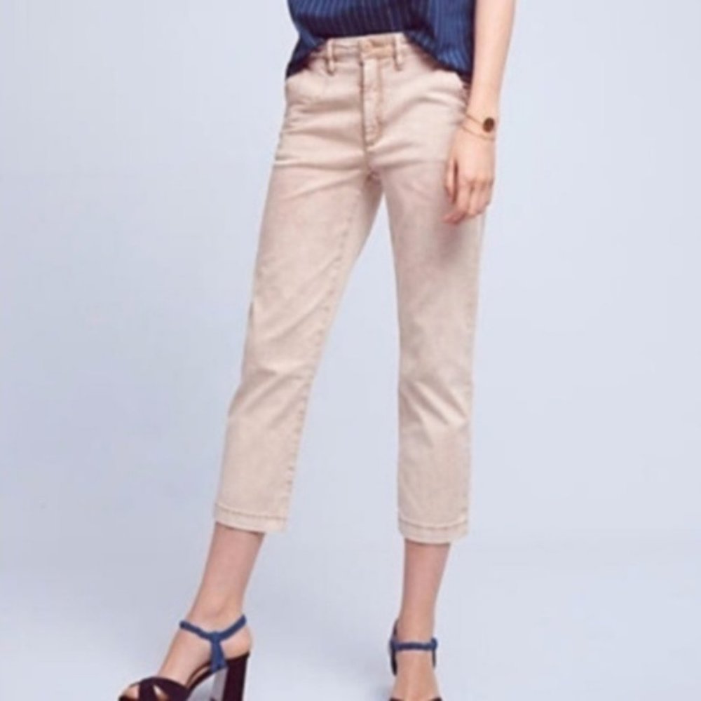 NWOT Anthropologie Washed Chino Cropped Khaki Pant